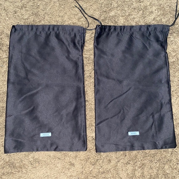 Two Prada Black Shoe Dustbag Dust Bags